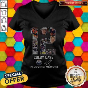 12 Colby Cave Oilers In Loving Memory Signature Halloween V-neck