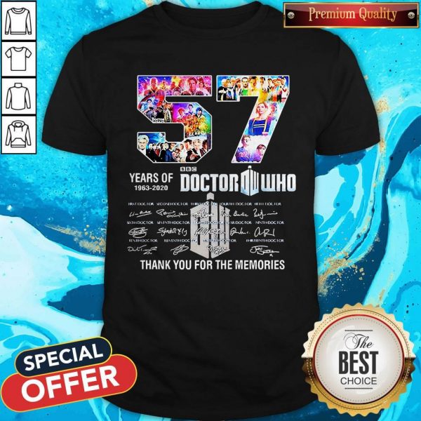 57 Years Of 1963 2020 Doctor Who Thank You For The Memories Signatures Shirt