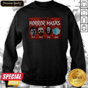 A History Of Horror Masks 1976 1980 1996 2020 Sweatshirt