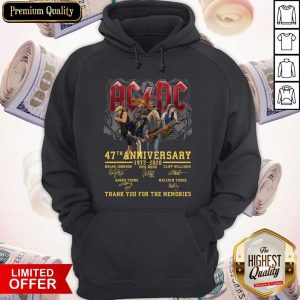 AC DC 47th Anniversary 1973 2020 Thank You For The Memories Signatures Hoodie