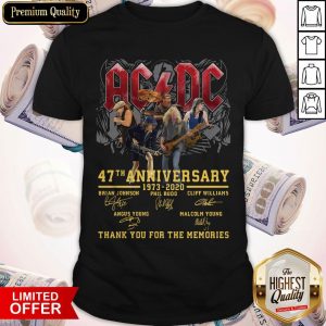 AC DC 47th Anniversary 1973 2020 Thank You For The Memories Signatures Shirt