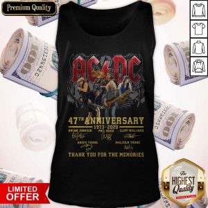 AC DC 47th Anniversary 1973 2020 Thank You For The Memories Signatures Tank Top