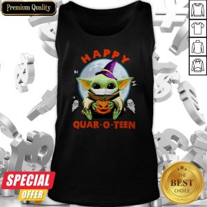 Baby Yoda Hug Pumpkin Happy Quar-o-teen Halloween Tank Top