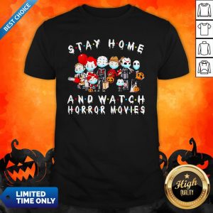 Horror Movie Character Chibi Stay Home And Watch Horror Movies Halloween Shirt