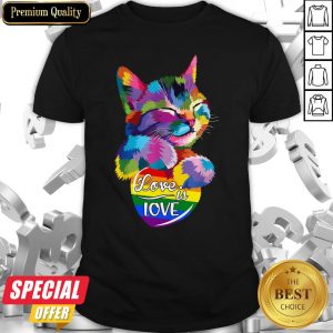 Nice Cat LGBT Love Is Love Shirt
