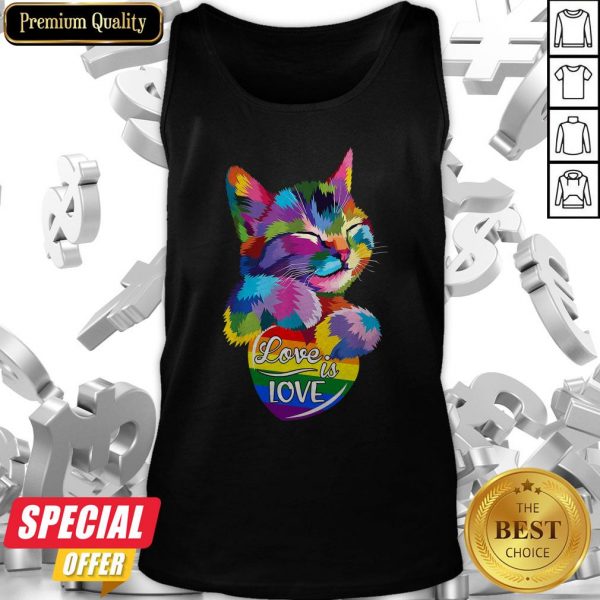 Nice Cat LGBT Love Is Love Tank Top