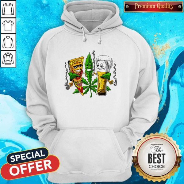 Nice Weed Leaf Pizza Beer Hoodie