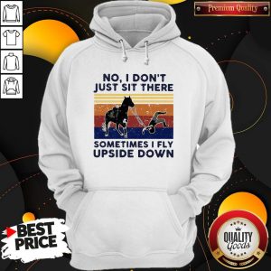 No I Don’t Just Sit There Some Times I Fly Upside Down Horse Vintage Hoodie