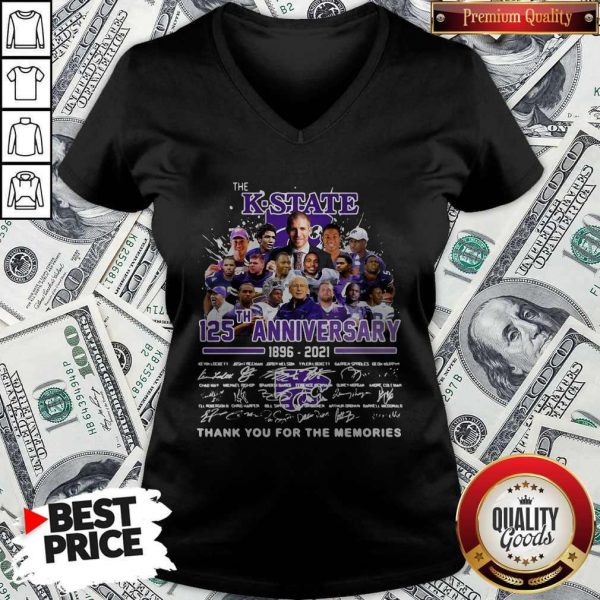 Official The K-state 125TH Anniversary 1896 2021 Signatures V-neck
