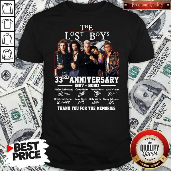 Official The Lost Boys 33rd Anniversary 1987 2020 Thank You For The Memories Signatures Shirt