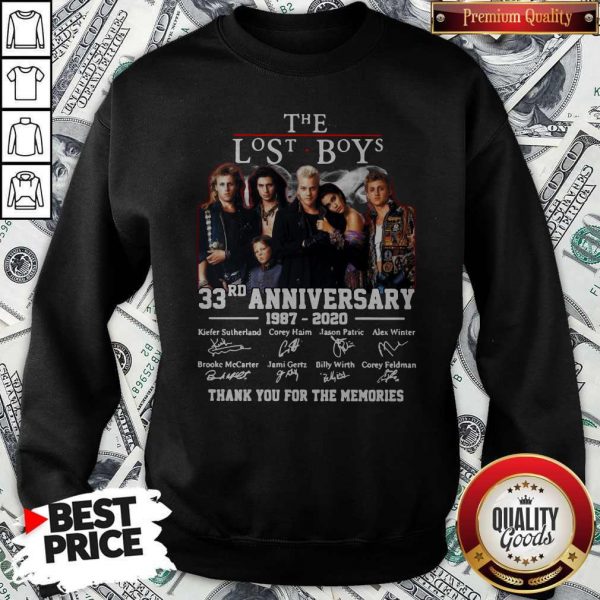 Official The Lost Boys 33rd Anniversary 1987 2020 Thank You For The Memories Signatures Sweatshirt