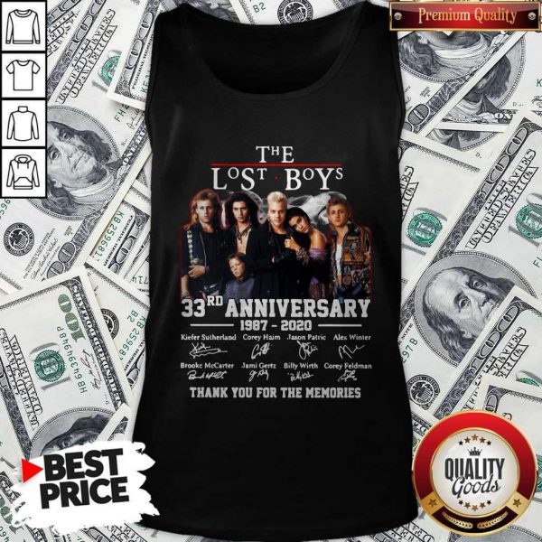 Official The Lost Boys 33rd Anniversary 1987 2020 Thank You For The Memories Signatures Tank Top