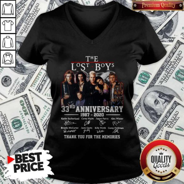 Official The Lost Boys 33rd Anniversary 1987 2020 Thank You For The Memories Signatures V-neck