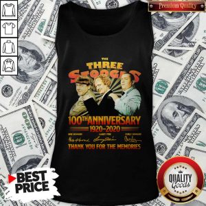 Official The Three Stooges 100TH Anniversary 1920 2020 Signatures Tank Top