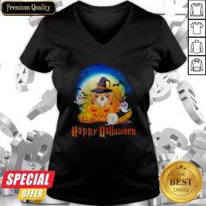 Otter Pumpkin Ghost Happy Halloween V-neck