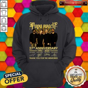 Papa Roach 27th Anniversary 1993-2020 Signatures Thank You For The Memories Hoodie