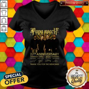 Papa Roach 27th Anniversary 1993-2020 Signatures Thank You For The Memories V-neck