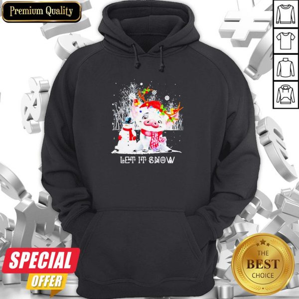 Pig And Snowman Let It Snow Merry Christmas Hoodie