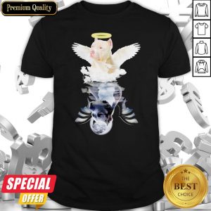 Pit Bull Angel And Devil Water Reflection Mirror Shirt