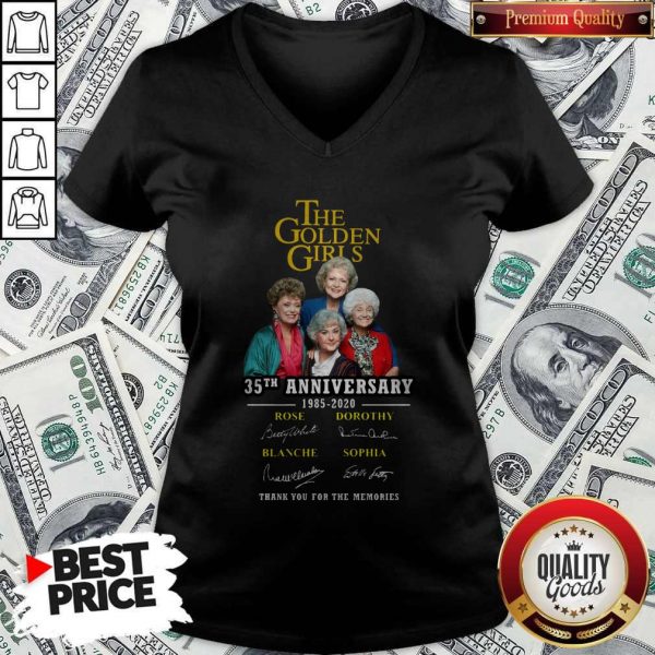 The Golden Girls 35th Anniversary 1985 2020 Thank You For The Memories Signatures V-neck