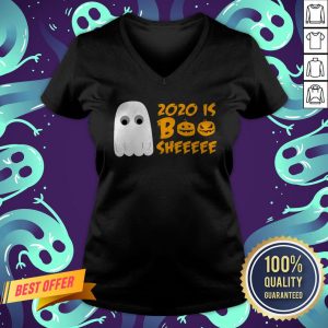 2020 Is Boo Sheet Funny Halloween Cute Spooky Ghost V-neck