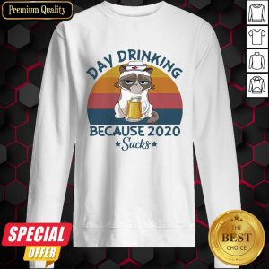 Cat Nurse Beer Day Drinking Because 2020 Sucks Vintage Retro Sweatshirt