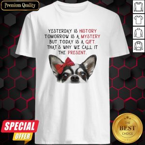 Chihuahua Yesterday Is History Tomorrow Is A Mystery But Today Is A Gift That’s Why We Call It The Present Shirt