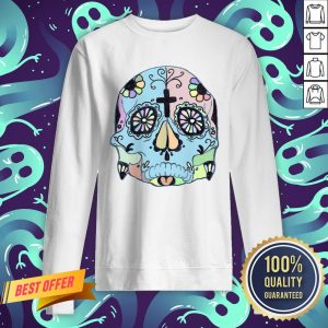 Day Of The Dead Dia De Los Muertos Psychedelic Pastel Sugar Skull Sweatshirt
