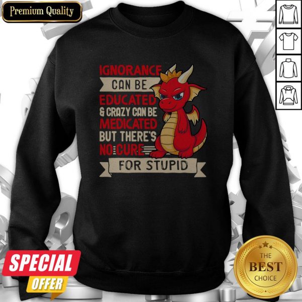 Dragon Ignorance Can Be Educated Crazy Can Be Medicated But There’s No Cure For Stupid Sweatshirt