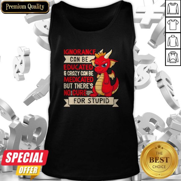Dragon Ignorance Can Be Educated Crazy Can Be Medicated But There’s No Cure For Stupid V-neck