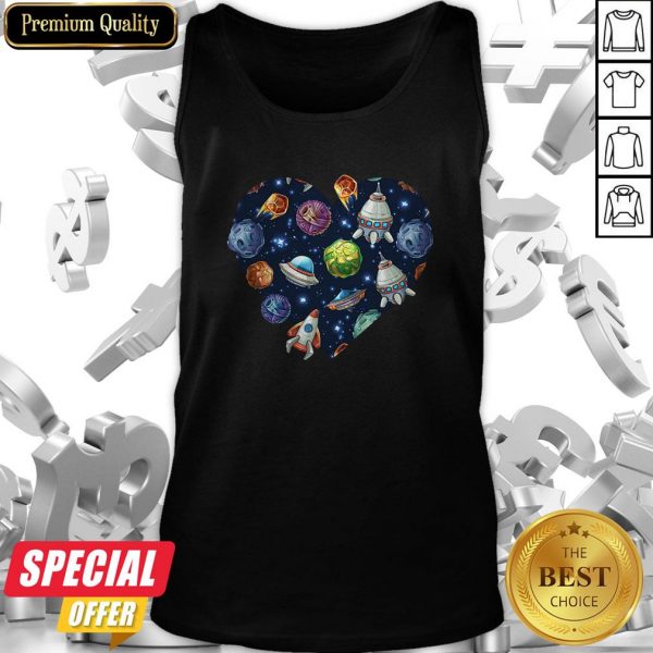 Funny Space Heart Tank Top