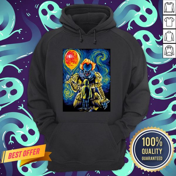 Halloween Pennywise Holding Balloon Starry Night Hoodie