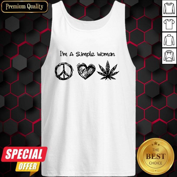 I’m A Simple Woman I Like Hippie Heart And Weed Tank Top