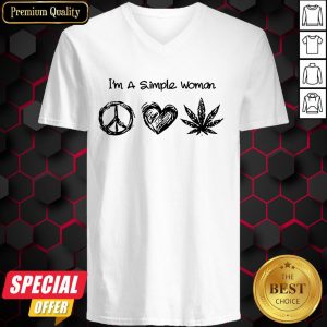 I’m A Simple Woman I Like Hippie Heart And Weed V-neck