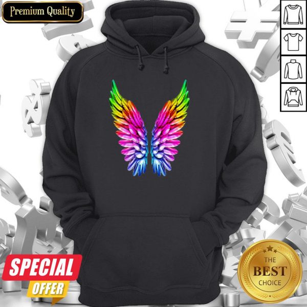 LGBT Rainbow Colored Angel Wings Lesbian And Gay Pride LGBT Hoodie