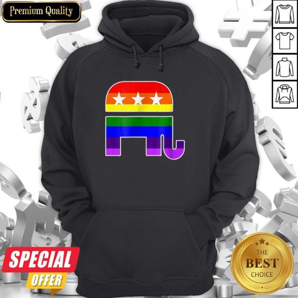 LGBT Republican Elephant Pride Flag Conservative Hoodie