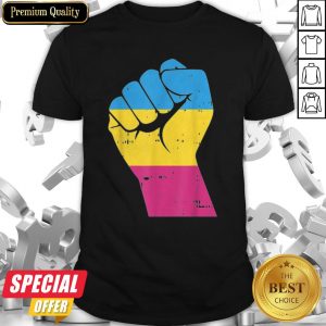 LGBT Resist Fist Vintage Hand Pansexual Flag Color Gift Shirt