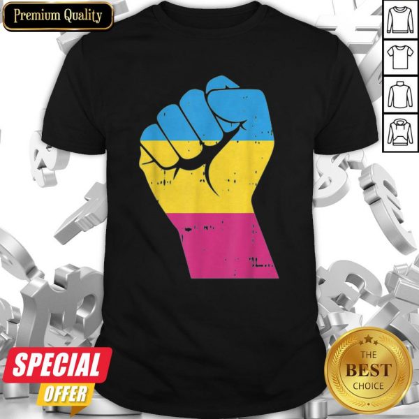 LGBT Resist Fist Vintage Hand Pansexual Flag Color Gift Shirt