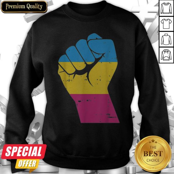 LGBT Resist Fist Vintage Hand Pansexual Flag Color Gift Sweatshirt