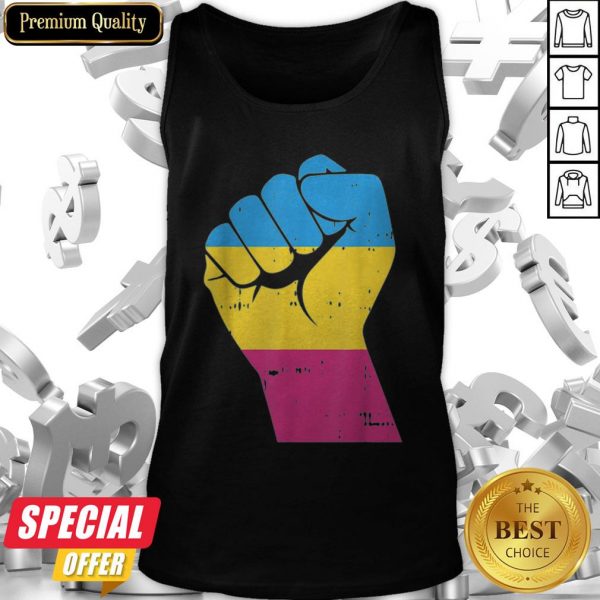 LGBT Resist Fist Vintage Hand Pansexual Flag Color Gift Tank Top