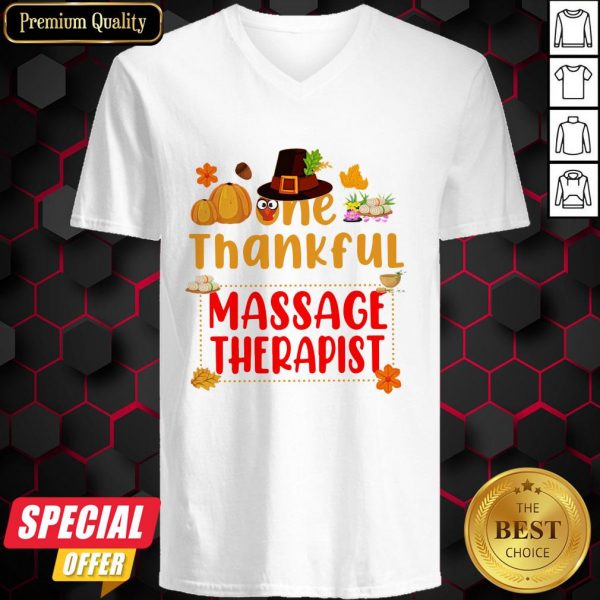 Nice Are Thankful Massage Therapist V-neck