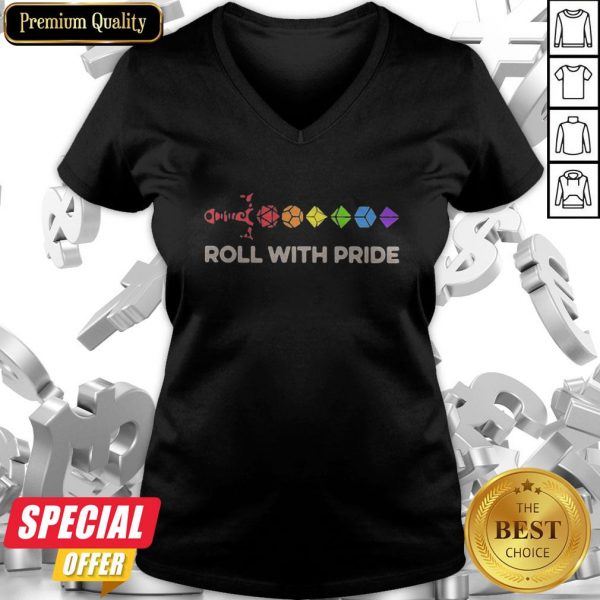 Nice LGBT Roll With Pride V-neck