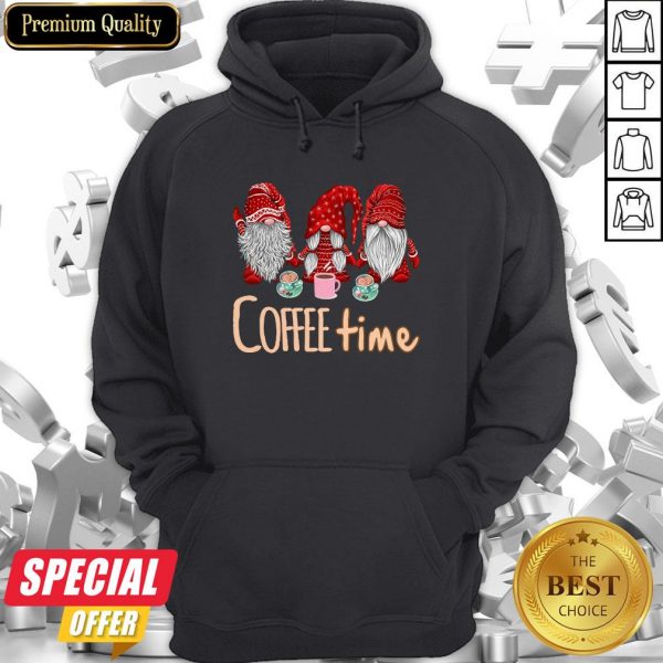 Nice Three Gnomes Red Coffee Time Hoodie