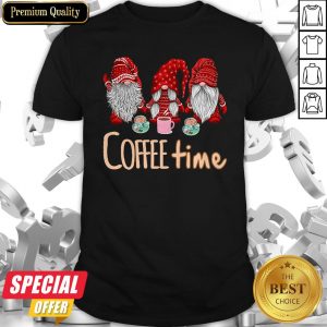 Nice Three Gnomes Red Coffee Time Shirt