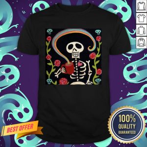 Rainbow Skelly Coffee Sugar Skulls Dia De Muertos Day Of The Dead Shirt
