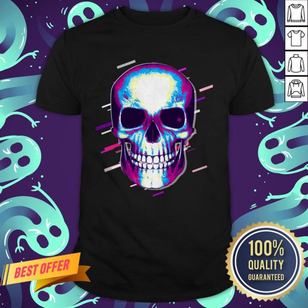 Skull Day Of The Dead Eighties Retro Violet And Purple Halloween Shirt