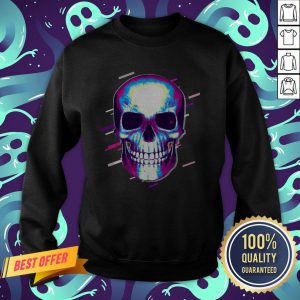 Skull Day Of The Dead Eighties Retro Violet And Purple Halloween Sweatshirt
