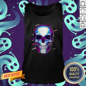 Skull Day Of The Dead Eighties Retro Violet And Purple Halloween Tank Top