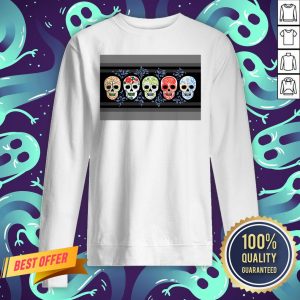 Sugar Skulls Calaveras Lineup In Color Day Of The Dead Sweatshirt