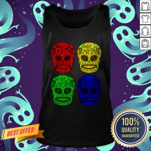 Sugar Skulls Colorful Dia De Los Muertos Day Dead Tank Top